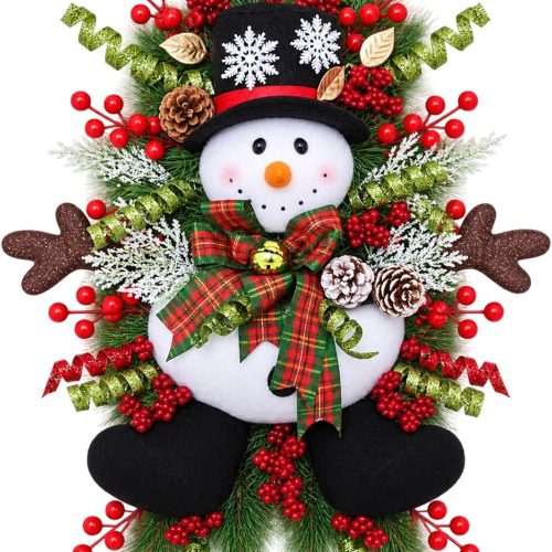 Plush Snowman Christmas Wreath