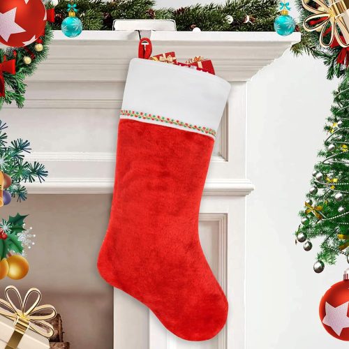 Soft Plush Christmas Stockings with Hanging Loops