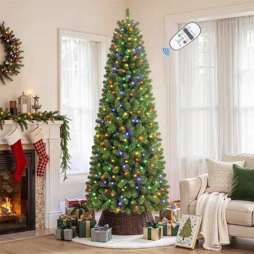 Pre Lit Pencil Christmas Tree with Remote and Timer
